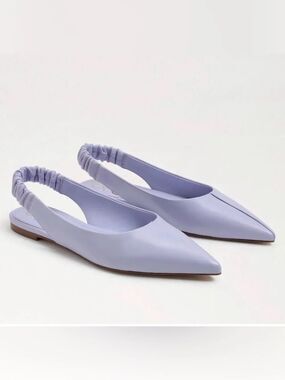 Sam Edelman Misty Lilac Pointed Toe Leather Slingback Flat Shoes(Size 8.5M)